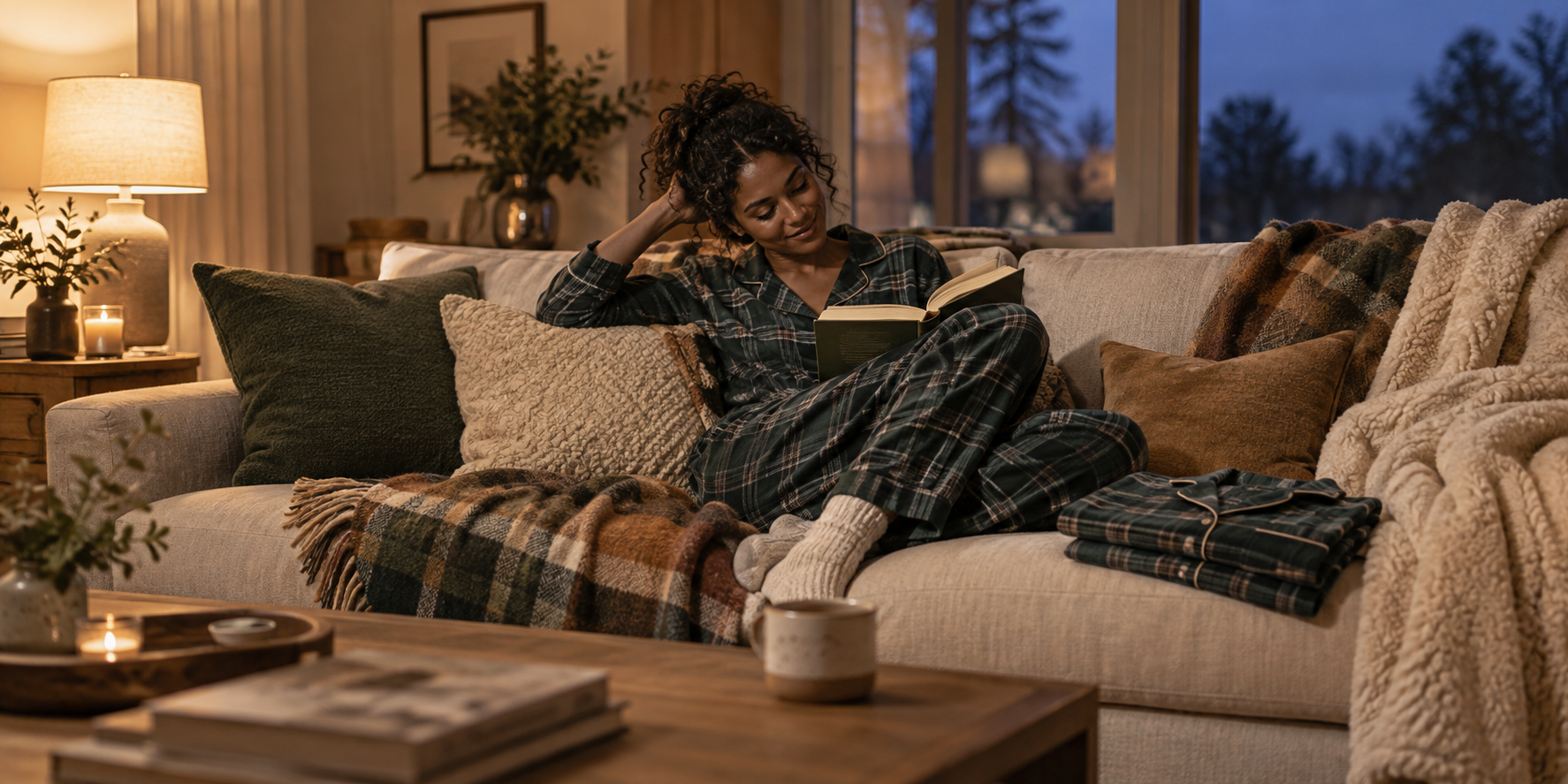 A cozy fall reading scene