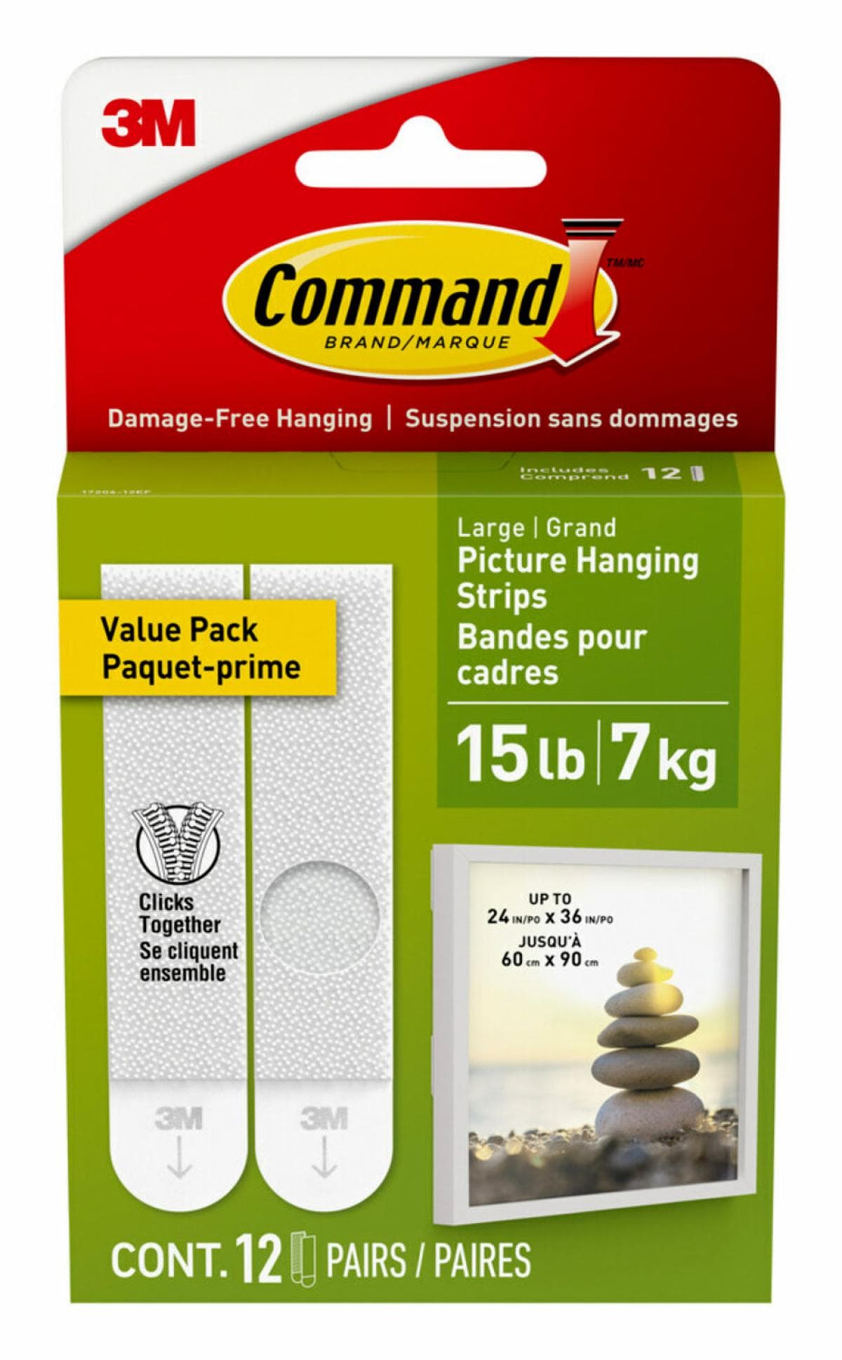 Command 15 lb Large Picture Hanging Strips, 14 Pairs