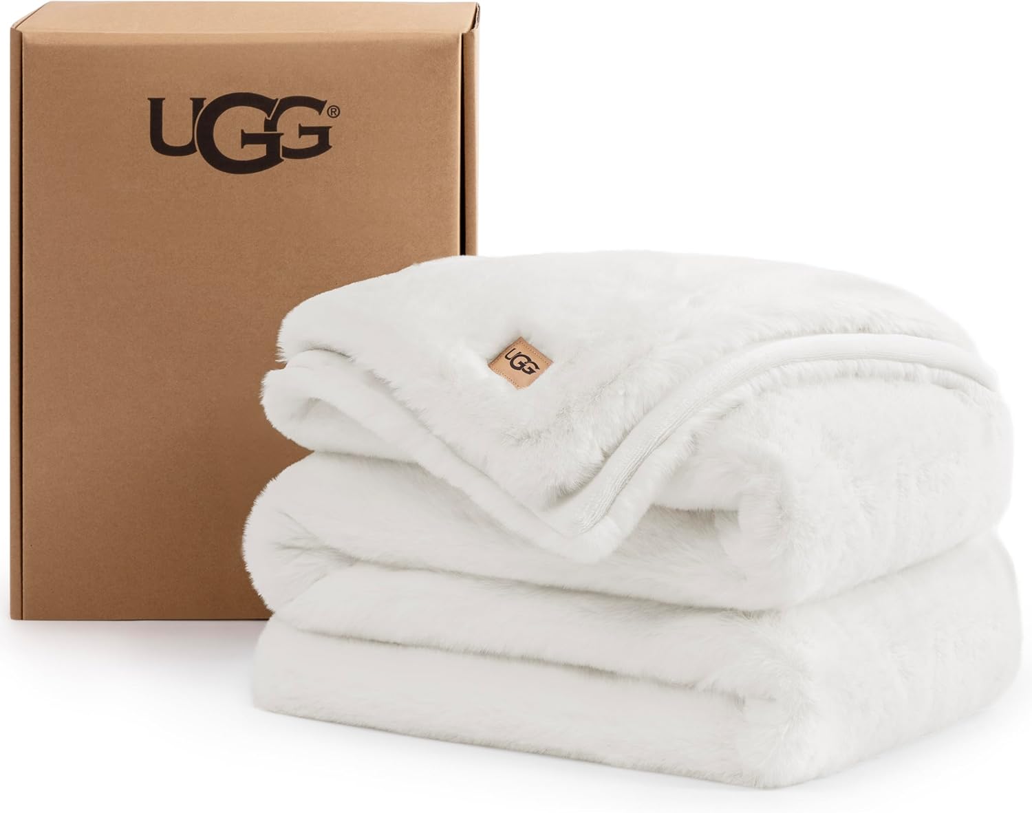 UGG Euphoria Plush Throw Blanket, 50 x 70, White Snow