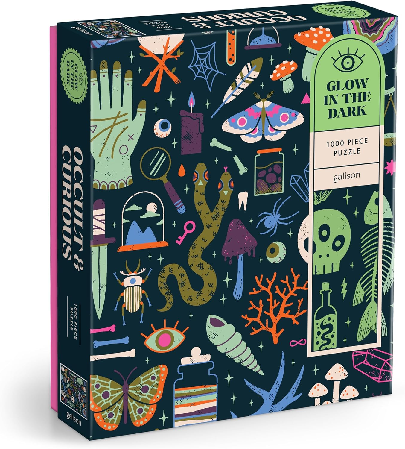 Galison Occult and Curious 1000 Piece Glow in the Dark Jigsaw Puzzle