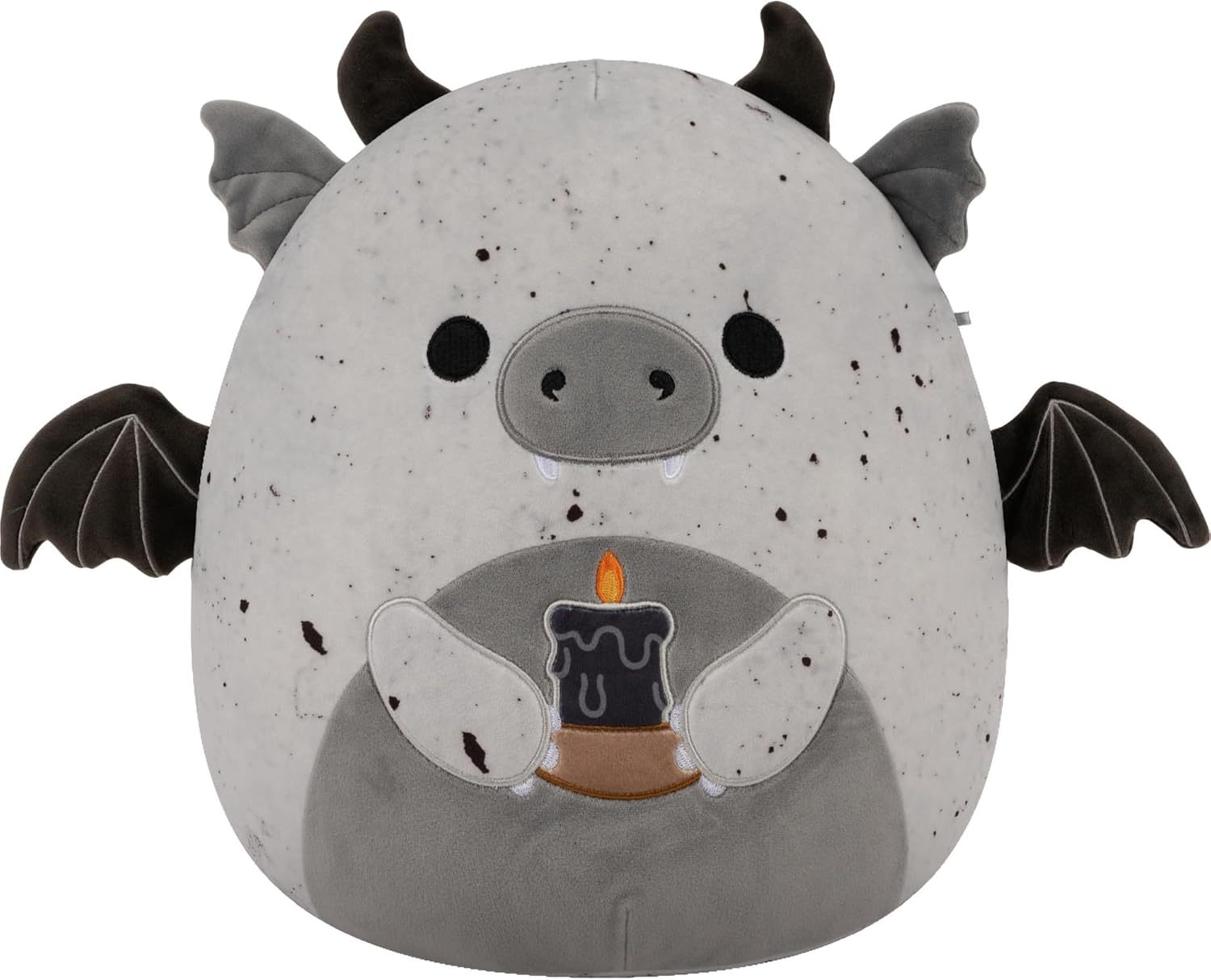 Squishmallows Original 12in Gio the Grey Speckled Gargoyle Holding Black Candle